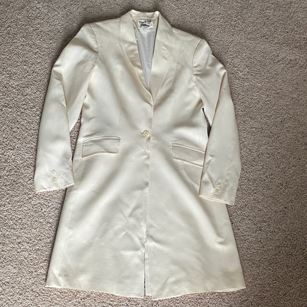 Vintage Reed Hill Saddleseat Day Coat Ivory Equestrian Riding Jacket S/M